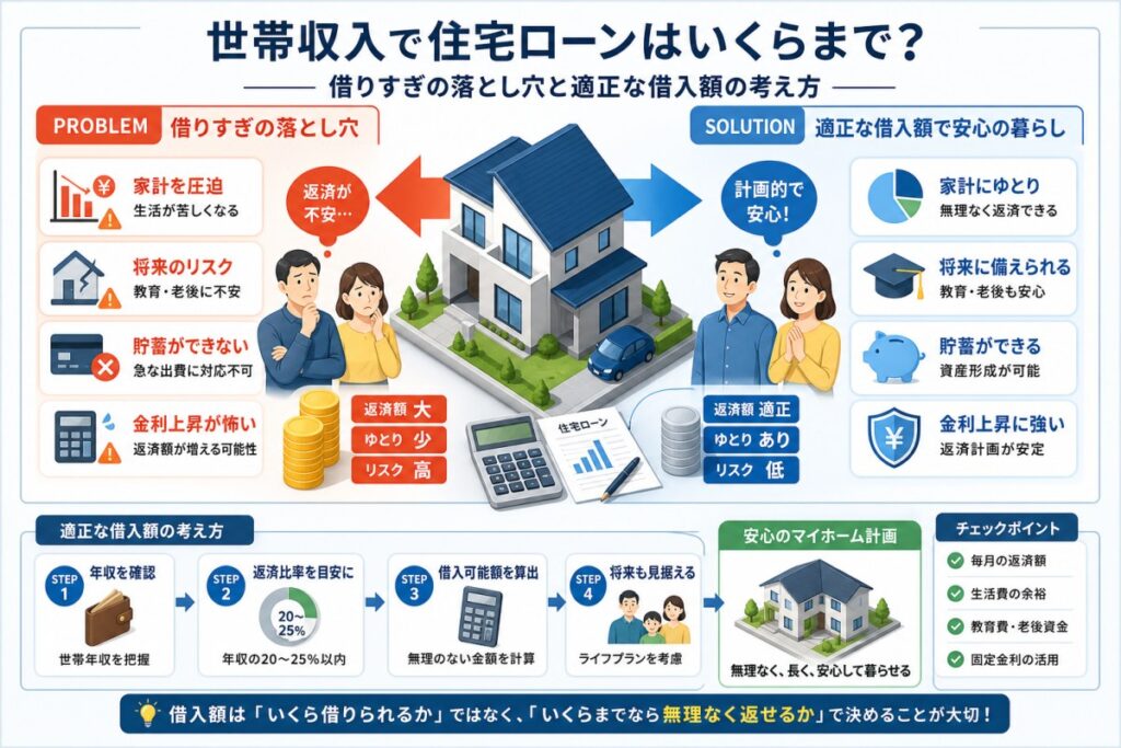 世帯収入で住宅ローンはいくらまで？借りすぎの落とし穴