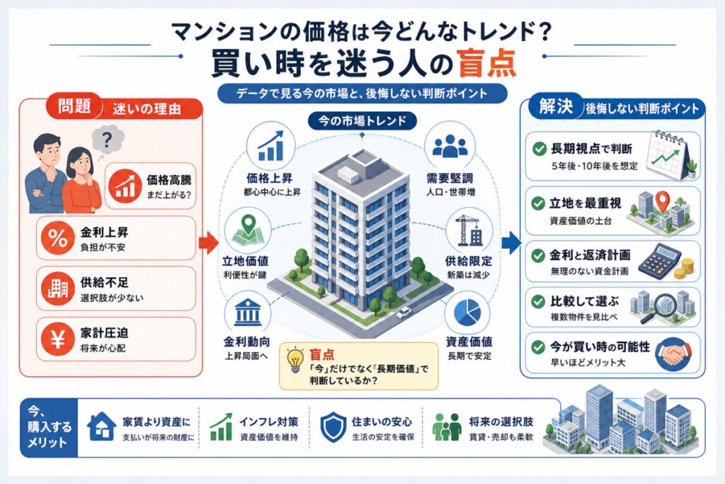 マンションの価格は今どんなトレンド？買い時を迷う人の盲点